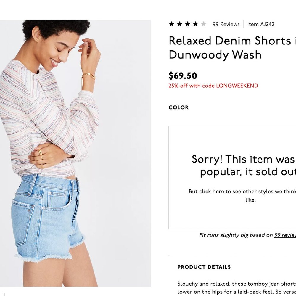 Madewell Relaxed Denim Shorts